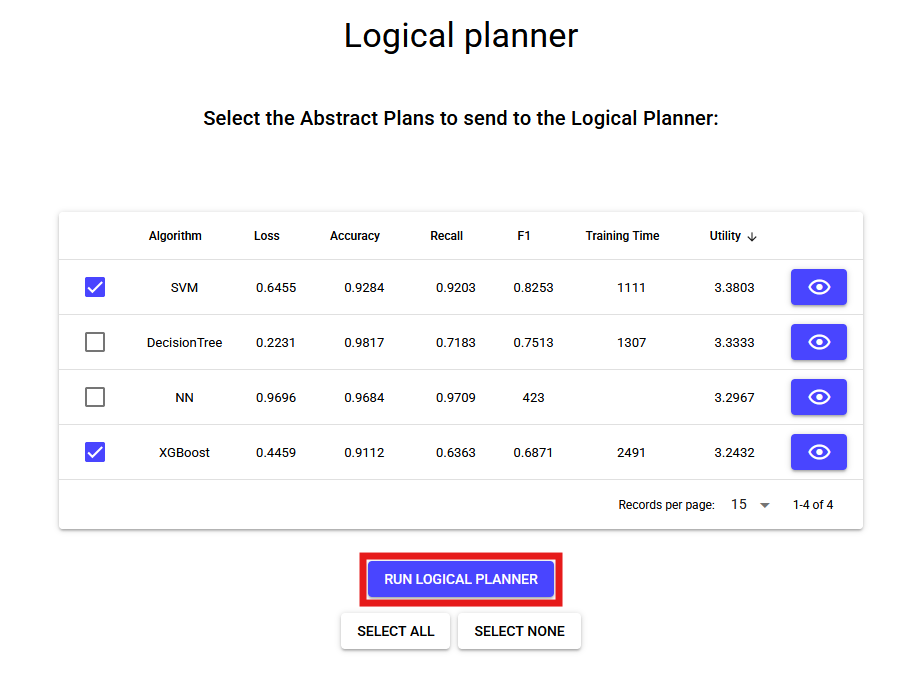 Run logical planner